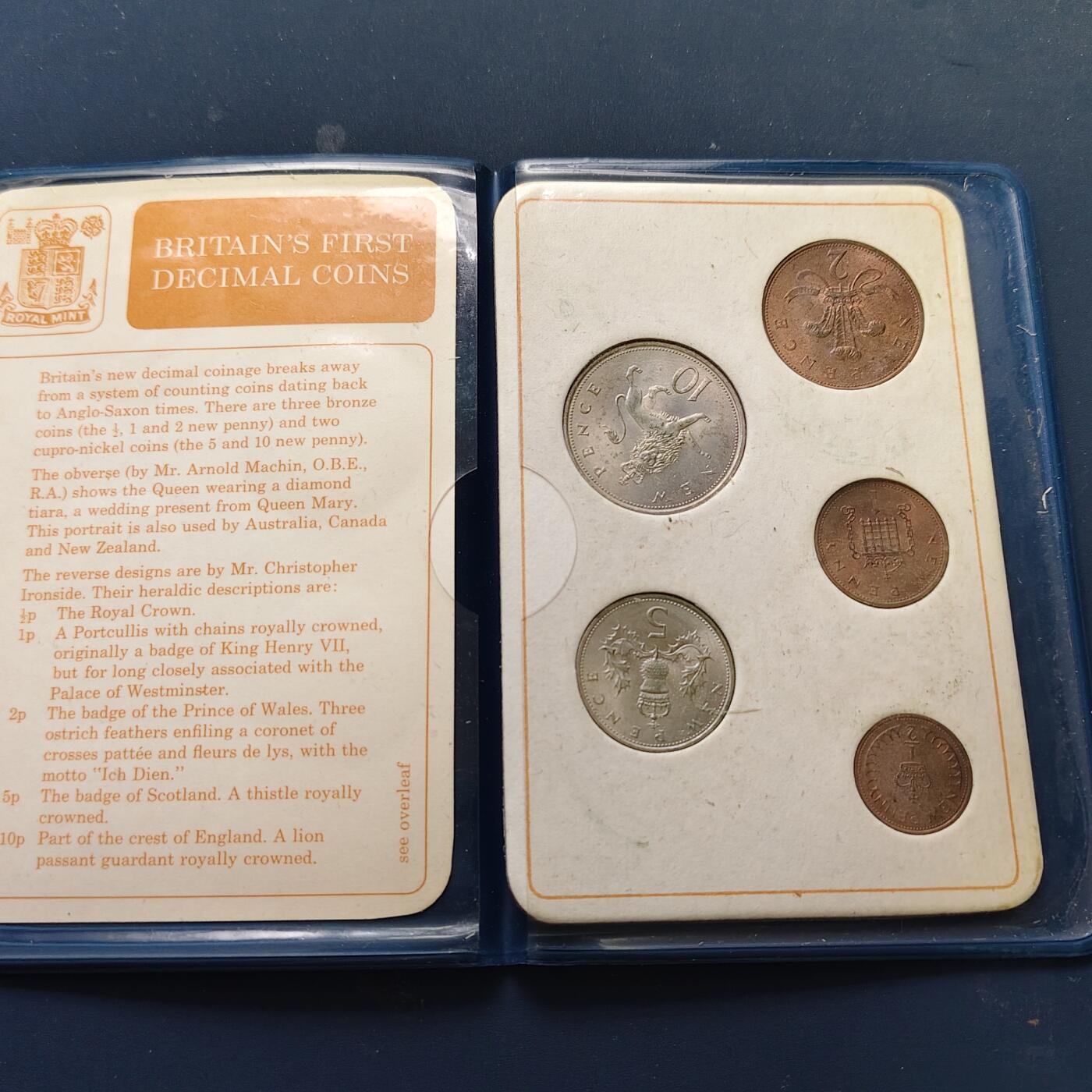 【全场包邮】纯粹捡漏拍508场 英国1968-1971年十进制改版官方卡装套币