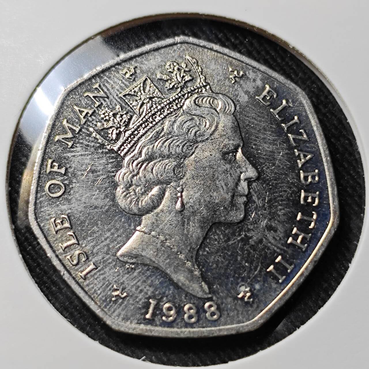 KK钱币收藏小铺   套币 批量/好品散币专场 2月预留时间 周末发货  1988马恩岛50便士