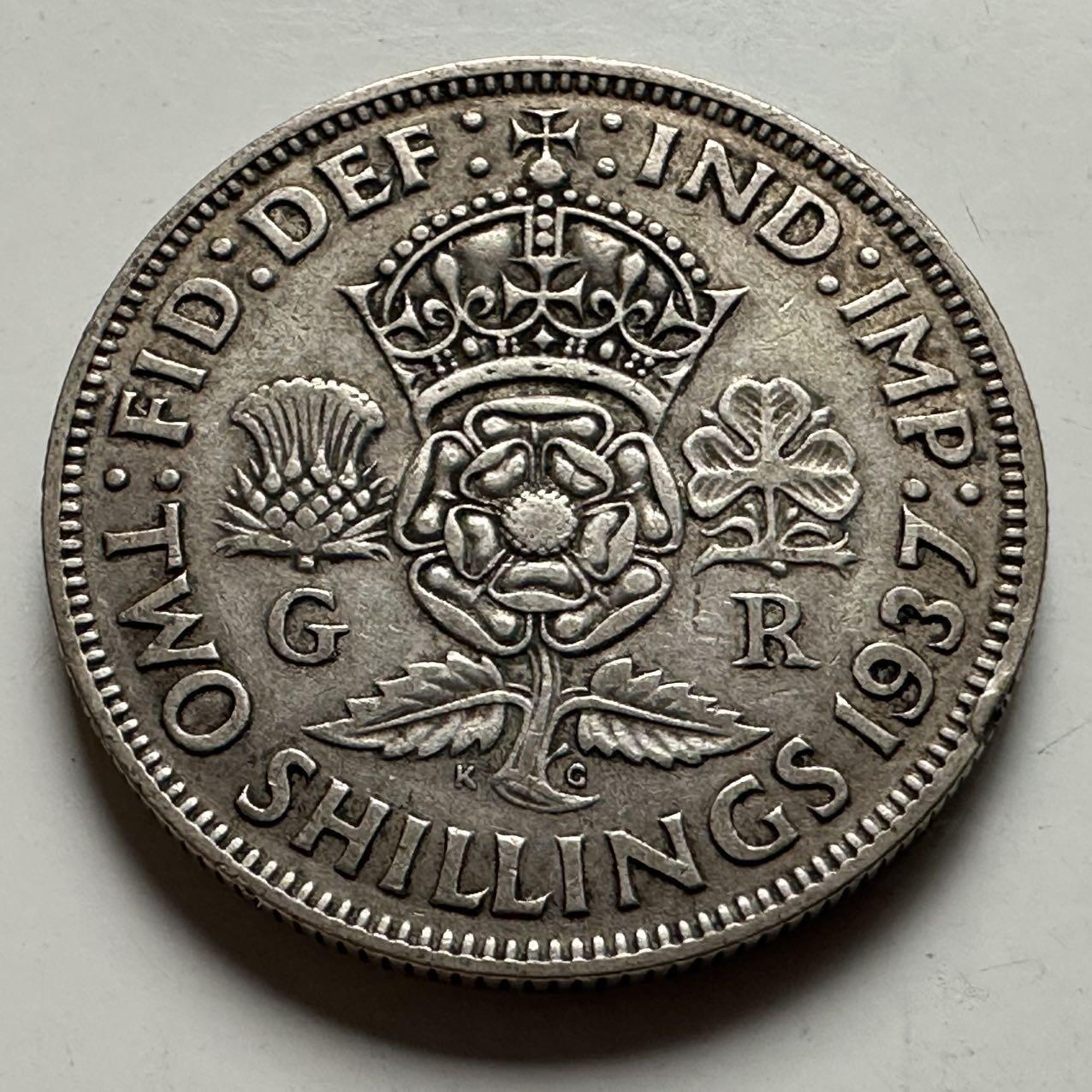 🌹外币初藏🌹🐯2026年第24场  每周二四六晚8️⃣点 接代拍 英国1937年2先令银币 11.3克50%银