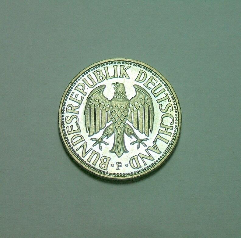 联邦德国1965年F版1马克 精制PROOF版 发行量仅80枚