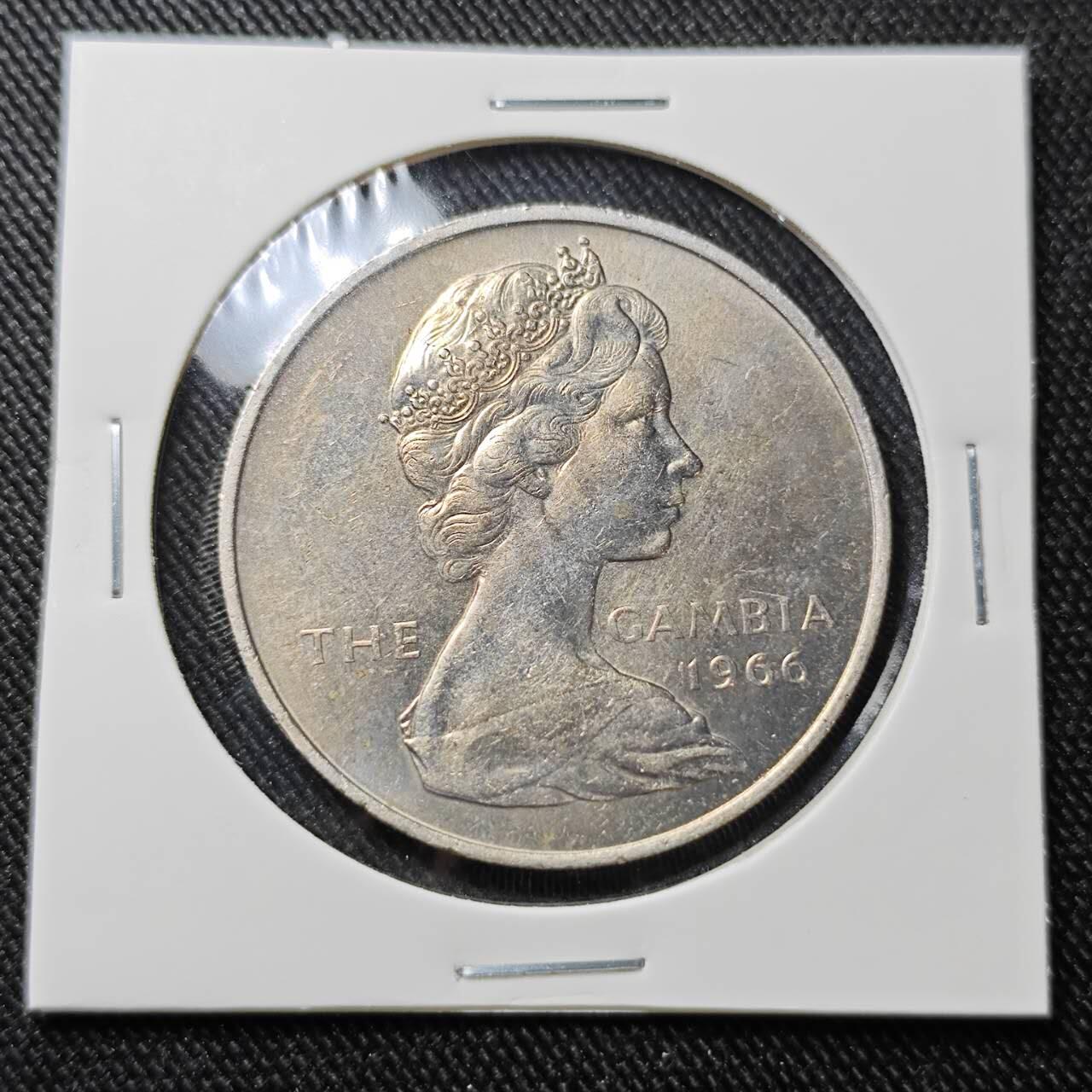 KK钱币收藏小铺   套币 批量/好品散币专场 2月预留时间 周末发货  1966英属冈比亚4先令