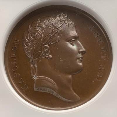 掌中浮雕-藏着的欧洲第053场 - NGC MS64 : 1808年吞并伊特鲁利亚纪念铜章，41mm