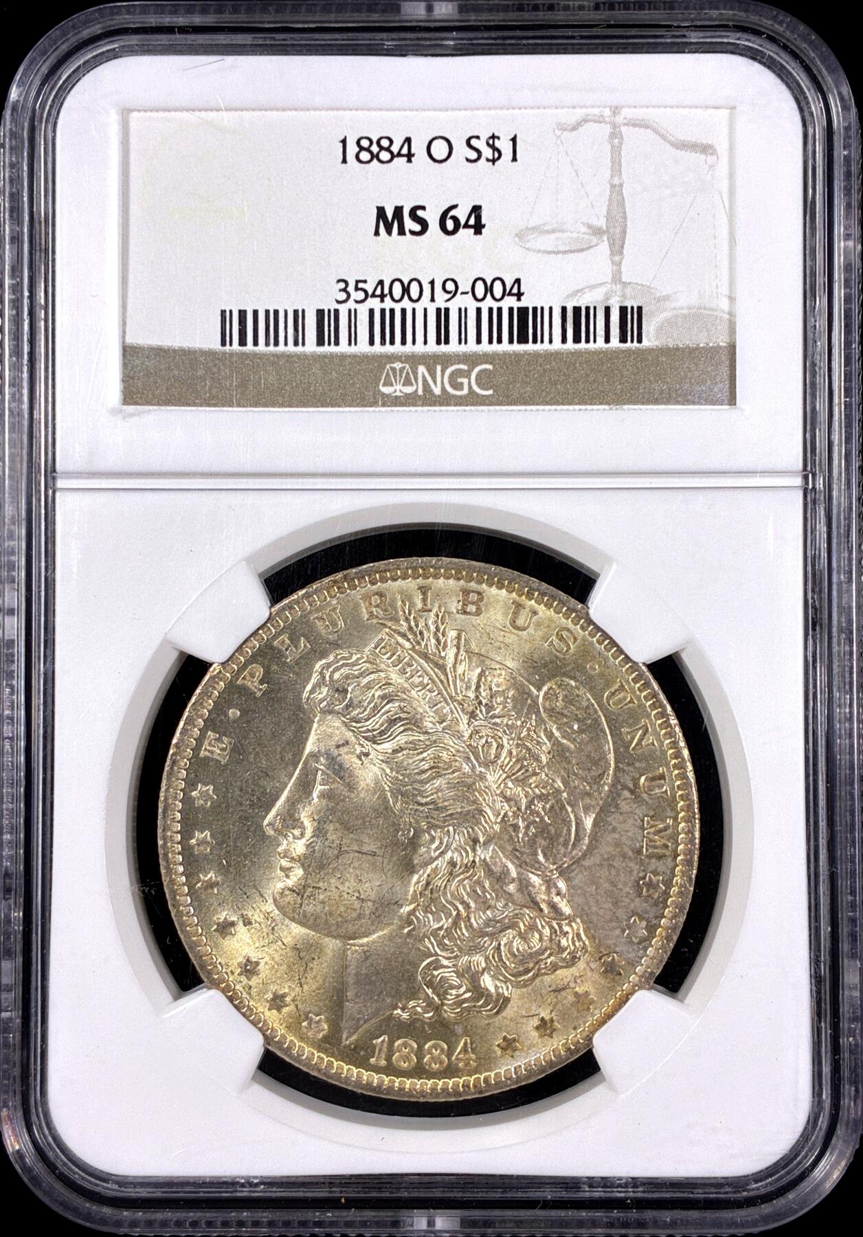 【雨安】【直播拍卖】【第0126期-评级币章】2026-03-07 周六 19:30 (金价1176, 银价22.16) [评级美洲] USA 美国 1美元 (1878-1921) 摩根 1884年O  NGC-MS64