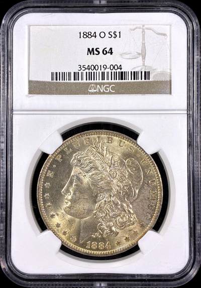 【雨安】【直播拍卖】【第0126期-评级币章】2026-03-07 周六 19:30 (金价1176, 银价22.16) - [评级美洲] USA 美国 1美元 (1878-1921) 摩根 1884年O  NGC-MS64