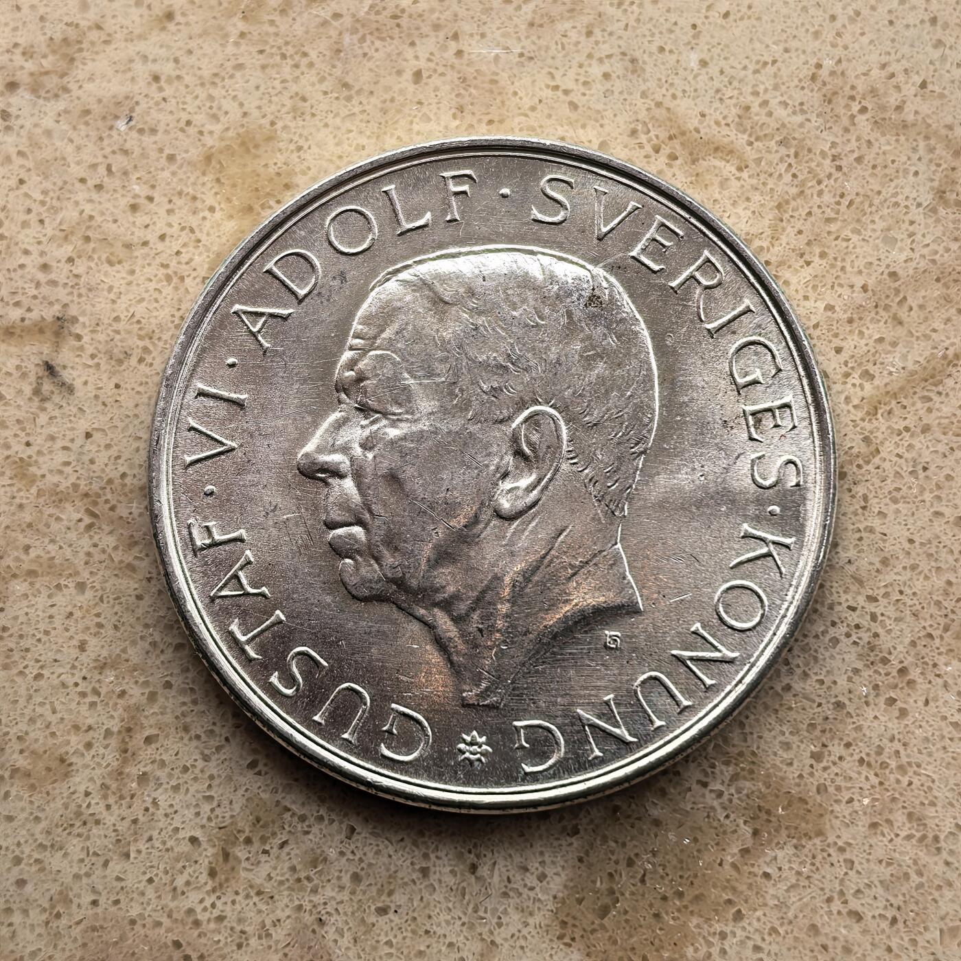 道一币馆币章第一百六十八场 瑞典1972年古斯塔夫六世90寿辰10克朗银币 18g 830S