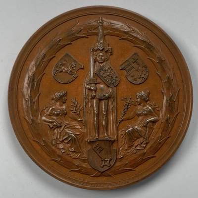 掌中浮雕-藏着的欧洲第053场 - 1890年德国不莱梅市西北德意志工业博览会纪念铜章，50mm