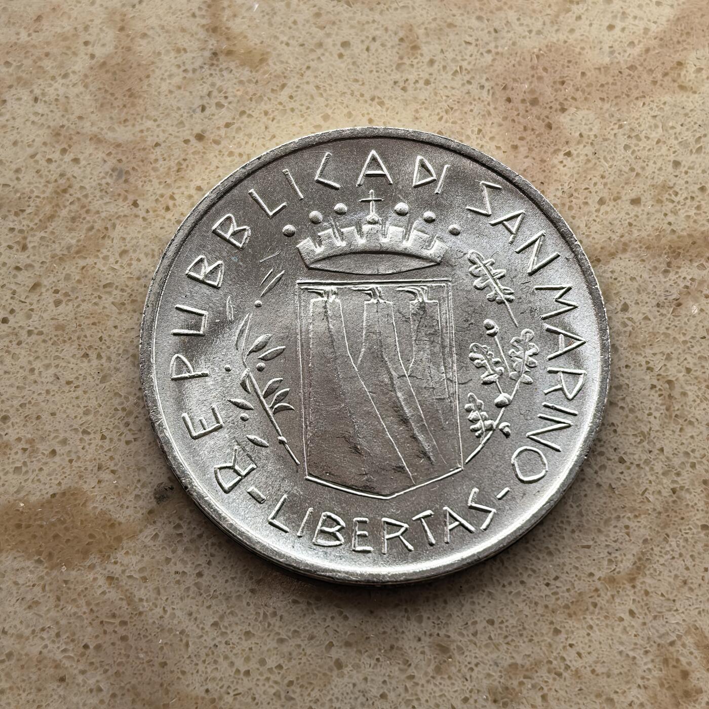 道一币馆币章第一百六十八场 圣马力诺1981年500里拉纪念银币 11g 835S