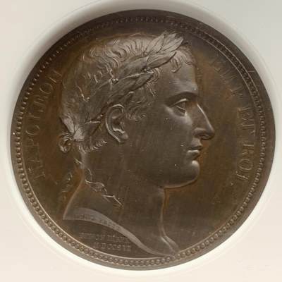 掌中浮雕-藏着的欧洲第053场 - NGC MS63 : 1814年与妻儿告别纪念铜章，41mm