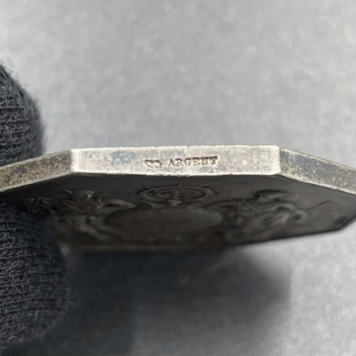 「木头集藏」章牌专场-第69场 法国大西洋与地中海邮政服务八角银章，直径：38.7 mm，26.8 g，边铭：丰饶角 ARGENT