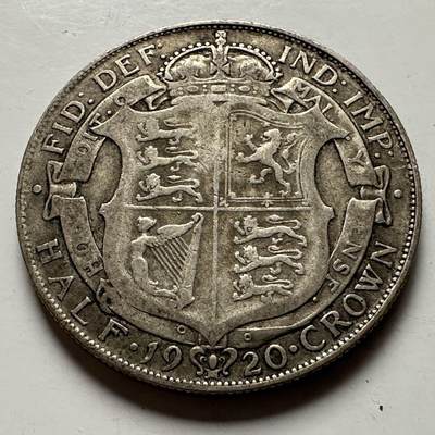 🌹外币初藏🌹🐯2026年第24场  每周二四六晚8️⃣点 接代拍 - 英国1920年1/2克朗银币 14.1克50%银