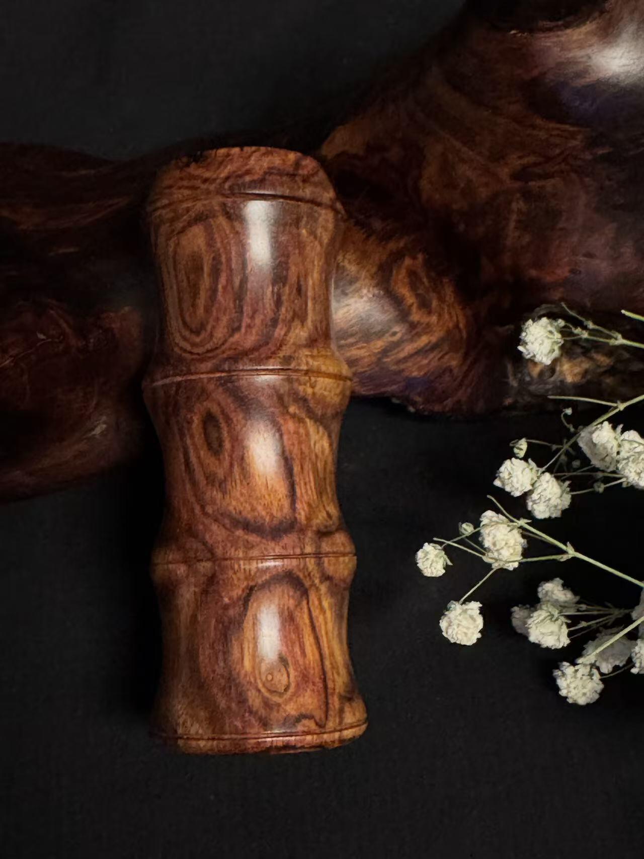 零元拍：海南黄花梨 手把件 节节高升 尺寸约：口径 37.5/101MM