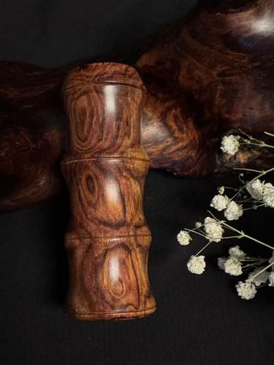 零元拍：海南黄花梨 手把件 节节高升 尺寸约：口径 37.5/101MM - 零元拍：海南黄花梨 手把件 节节高升 尺寸约：口径 37.5/101MM