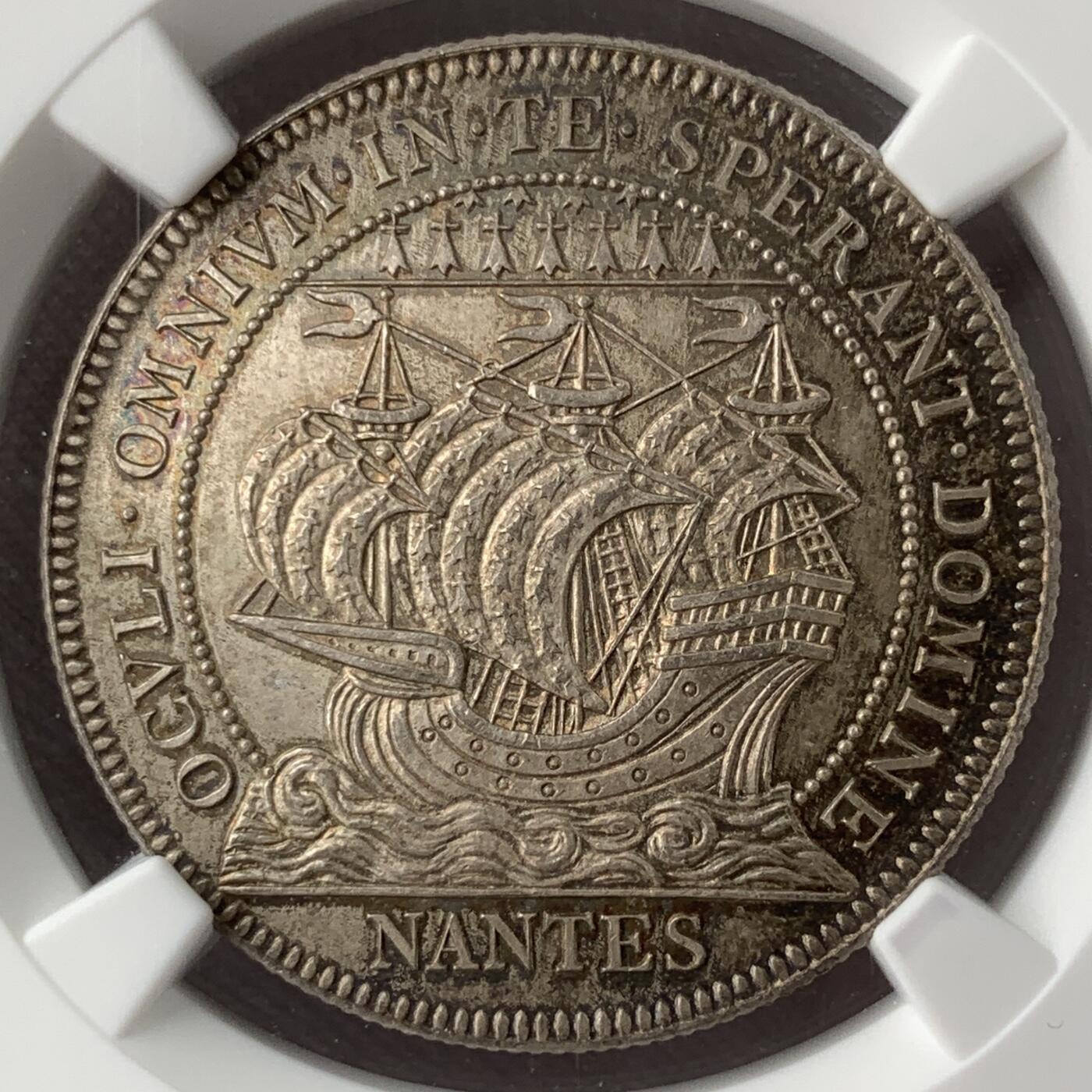 掌中浮雕-藏着的欧洲第053场 NGC MS65 ：法国南特市商会银章，32mm