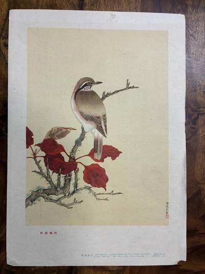 情怀旧藏儿时记忆经典收藏交流拍卖会 - 陈佩秋绘画杜鹃枫叶老年画宣传画