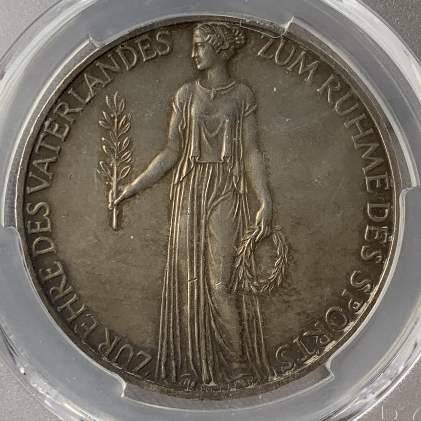 掌中浮雕-藏着的欧洲第053场 PCGS SP63 : 1936年德国柏林奥运会纪念银章，36mm