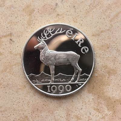 道一币馆币章第一百六十八场 - 爱尔兰1990年工党玛丽·罗宾逊当选总统5埃居精制银币 10g 925S 20000