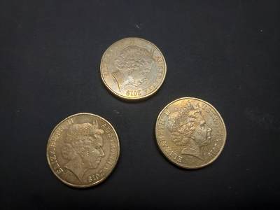 博彦收藏   3月7日 8点钱币专场 全场包邮 - 澳洲 女皇头像1元硬币3枚