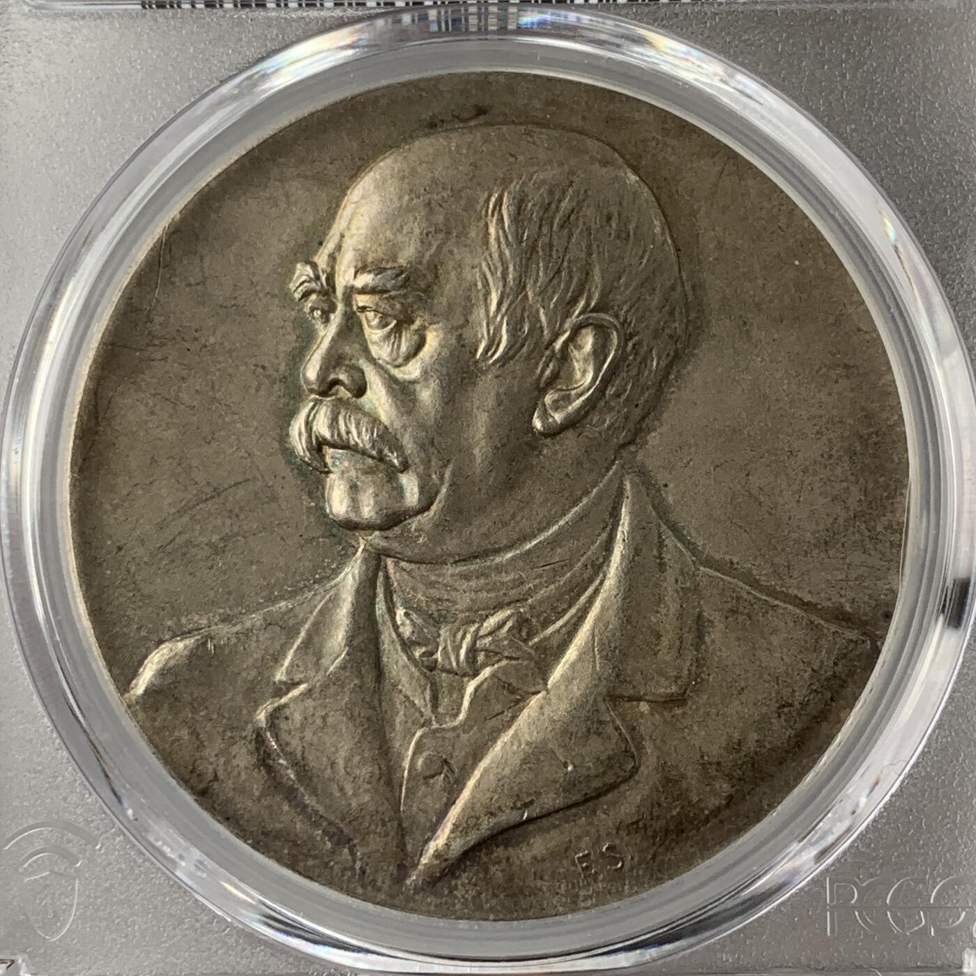 掌中浮雕-藏着的欧洲第053场 PCGS SP63 : 1903年德国俾斯麦纪念碑银章 ，41mm