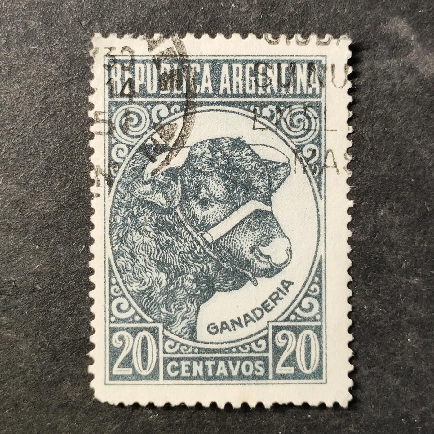 ↓君缘收藏753期☞钱币邮品↓无佣金、可寄存、满30元包邮  阿根廷邮票，1942年国家物产·公牛邮票