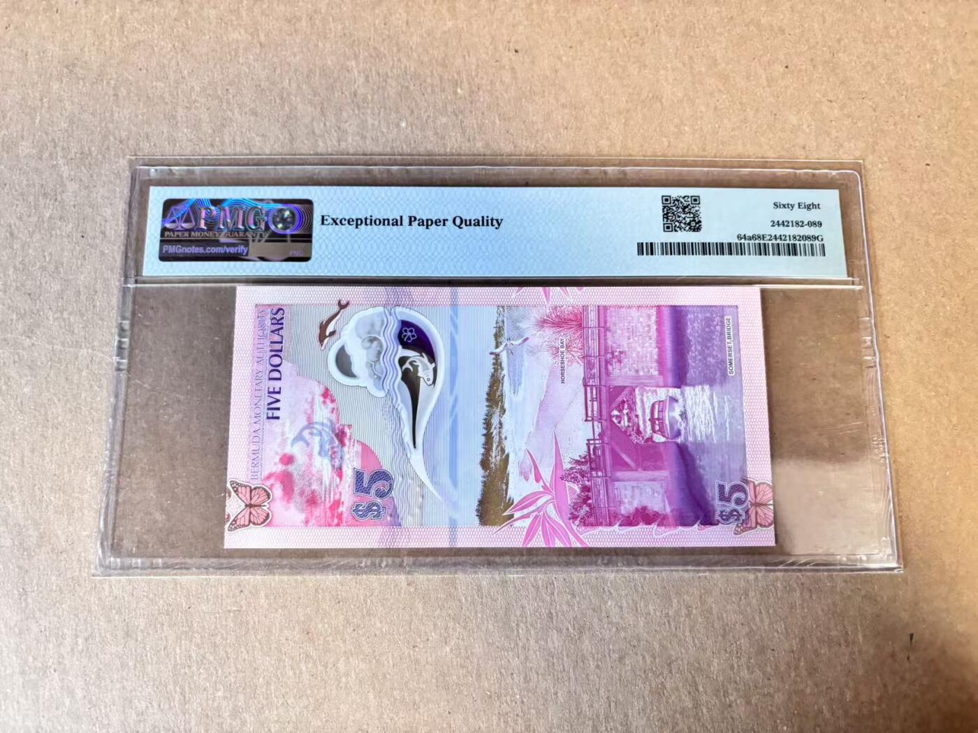 (800期大拍拍品火热征集中🔥）【Blue Auction】世界纸币精拍第790期——18级TOP拍卖/信誉/品质/专业/高效💫  【A/1冠 无47 获奖钞】百慕大 2024年5元 PMG68EPQ 高分