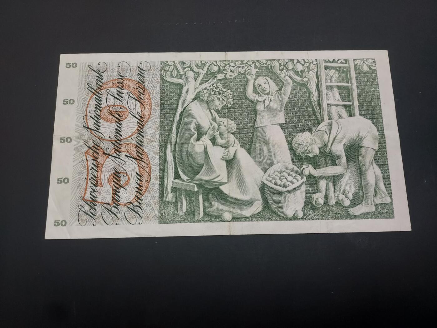 博彦收藏   3月7日 8点钱币专场 全场包邮 1972 瑞士50法郎 流通好品