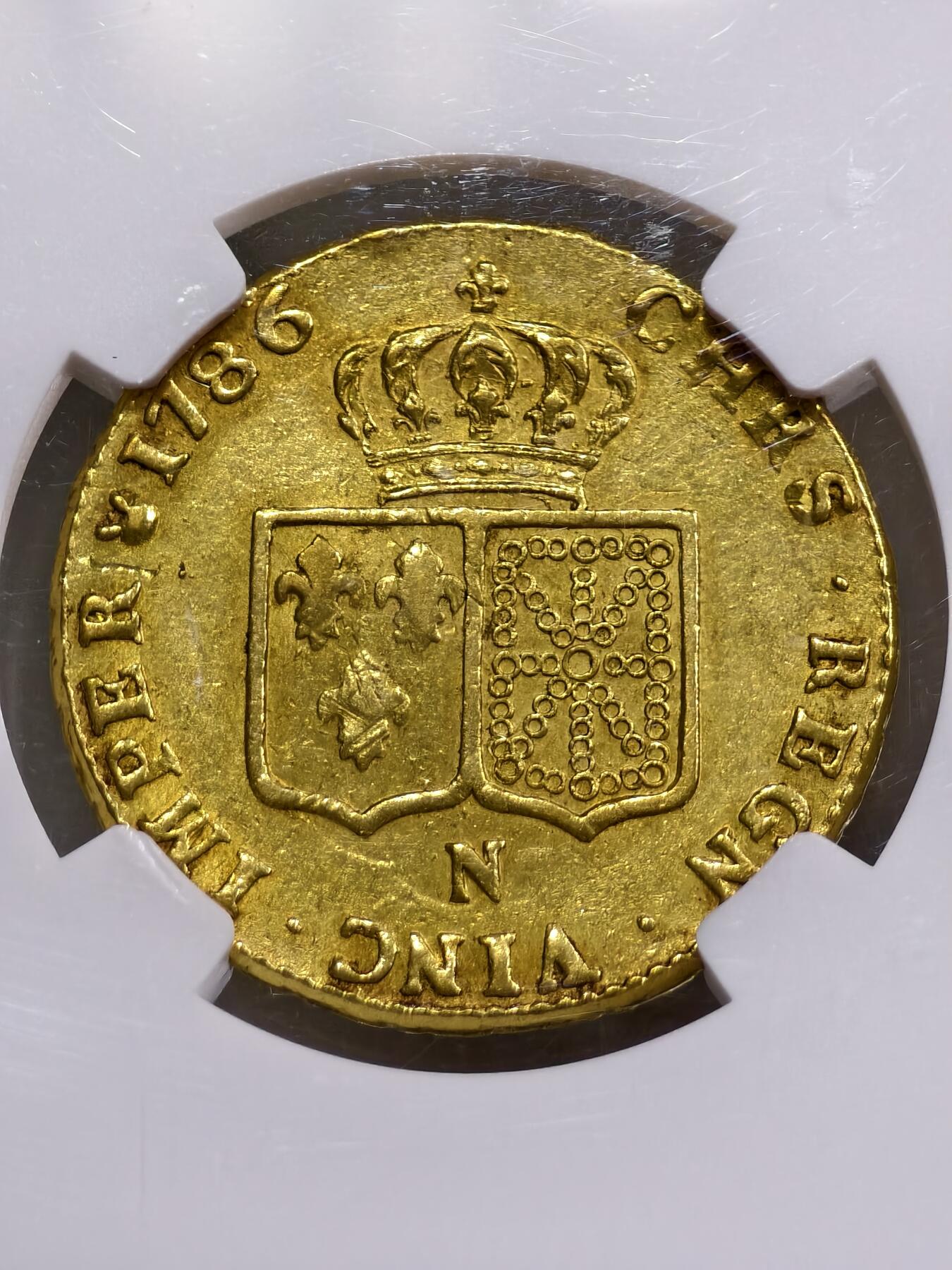 NGC-AU50法国1786年蒙彼利埃厂路易十六2路易金币
