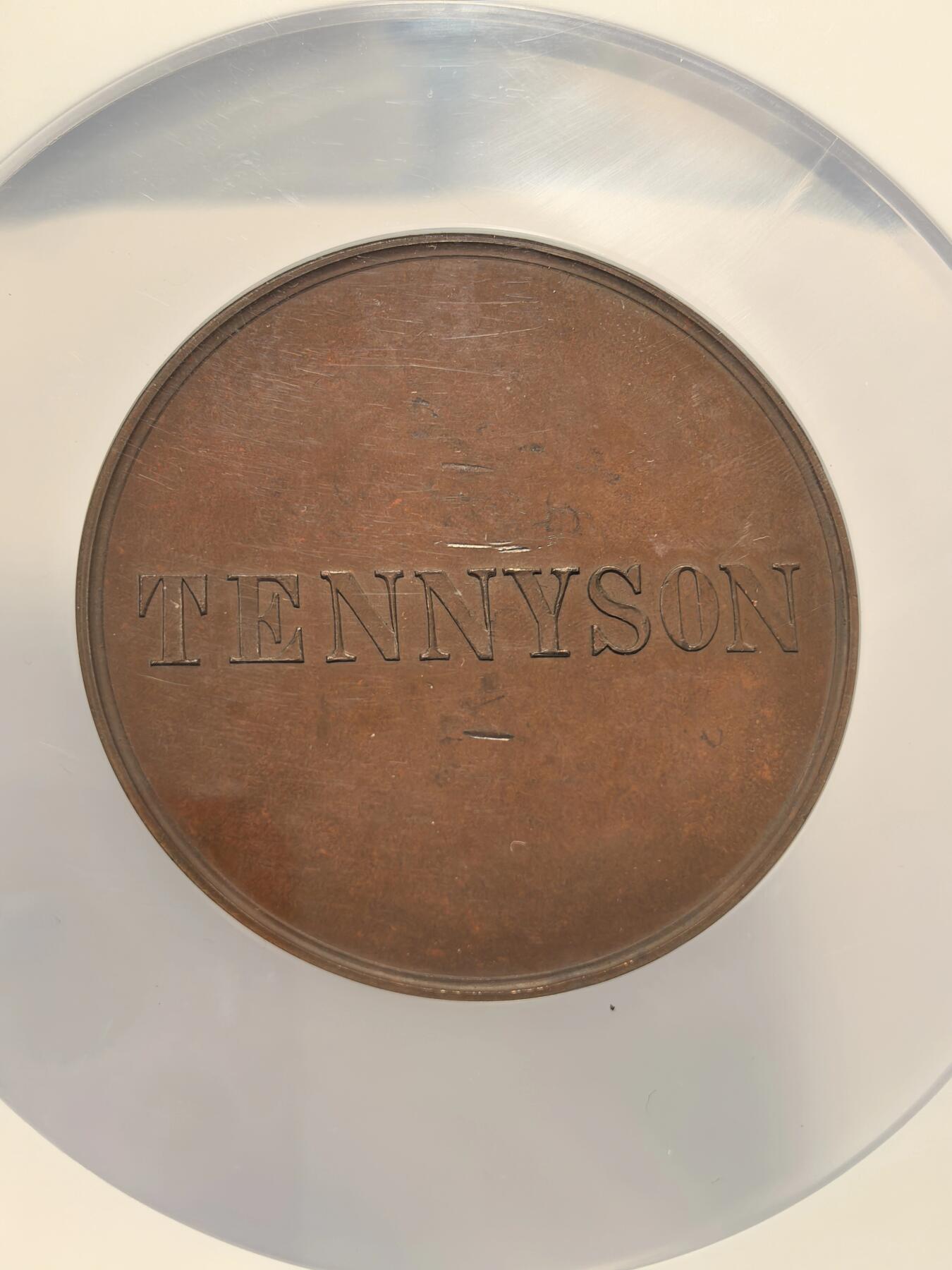 博洋堂世界钱币拍卖第163期（全场包邮） NGC MS62BN 英国1892年维多利亚时代最伟大的桂冠诗人阿尔弗雷德·丁尼生纪念大铜章