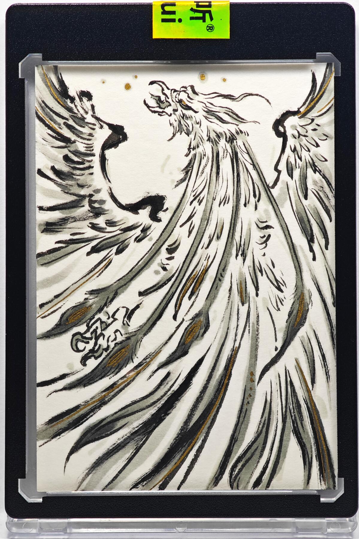 白泽拍卖卡牌手绘专场第33期（去岁千般皆如愿 今年万事定称心） 2025 启读文化手绘卡 雷鸟  沈鑫亲签 卡砖封装