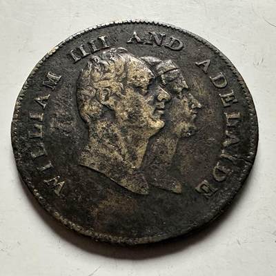 🌹外币初藏🌹🐯2026年第24场  每周二四六晚8️⃣点 接代拍 - 英国1831年威廉四世与阿德莱德王后加冕纪念章 铜质 24.4mm 