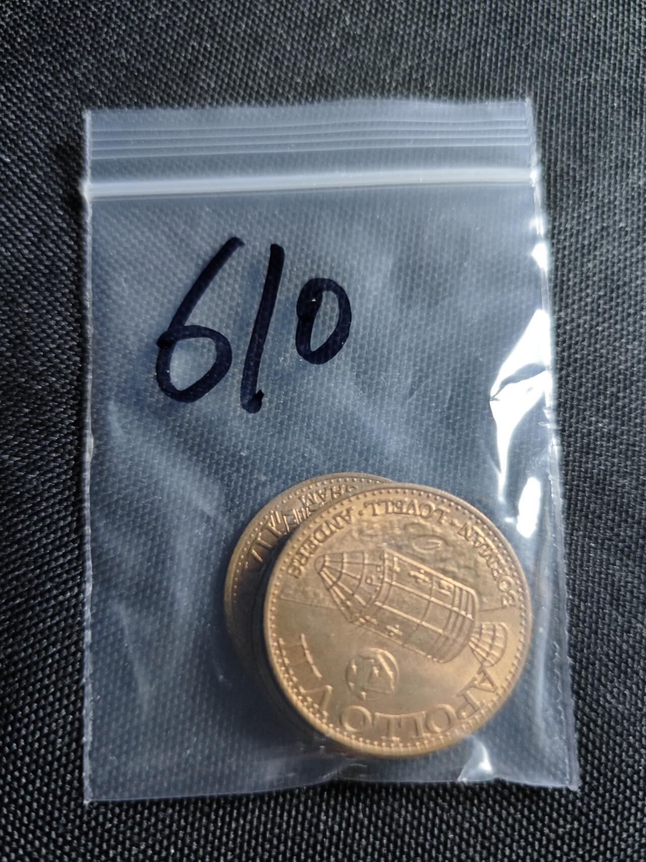 KK钱币收藏小铺   套币 批量/好品散币专场 2月预留时间 周末发货  美国航天纪念铜章 好品4枚