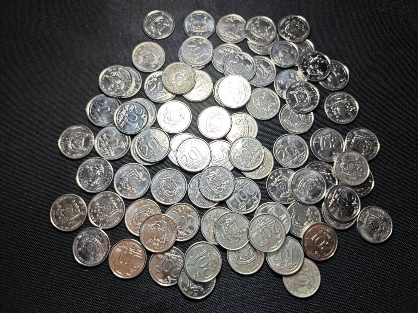 KK钱币收藏小铺   套币 批量/好品散币专场 2月预留时间 周末发货  新加坡10分79枚 面值7.9新加坡元