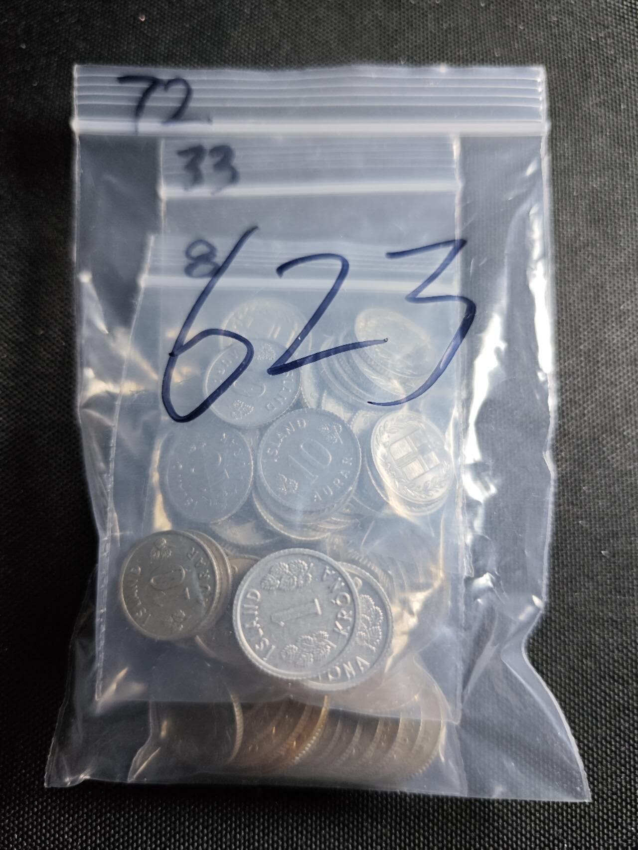 KK钱币收藏小铺   套币 批量/好品散币专场 2月预留时间 周末发货  冰岛大小面值散币一组72枚