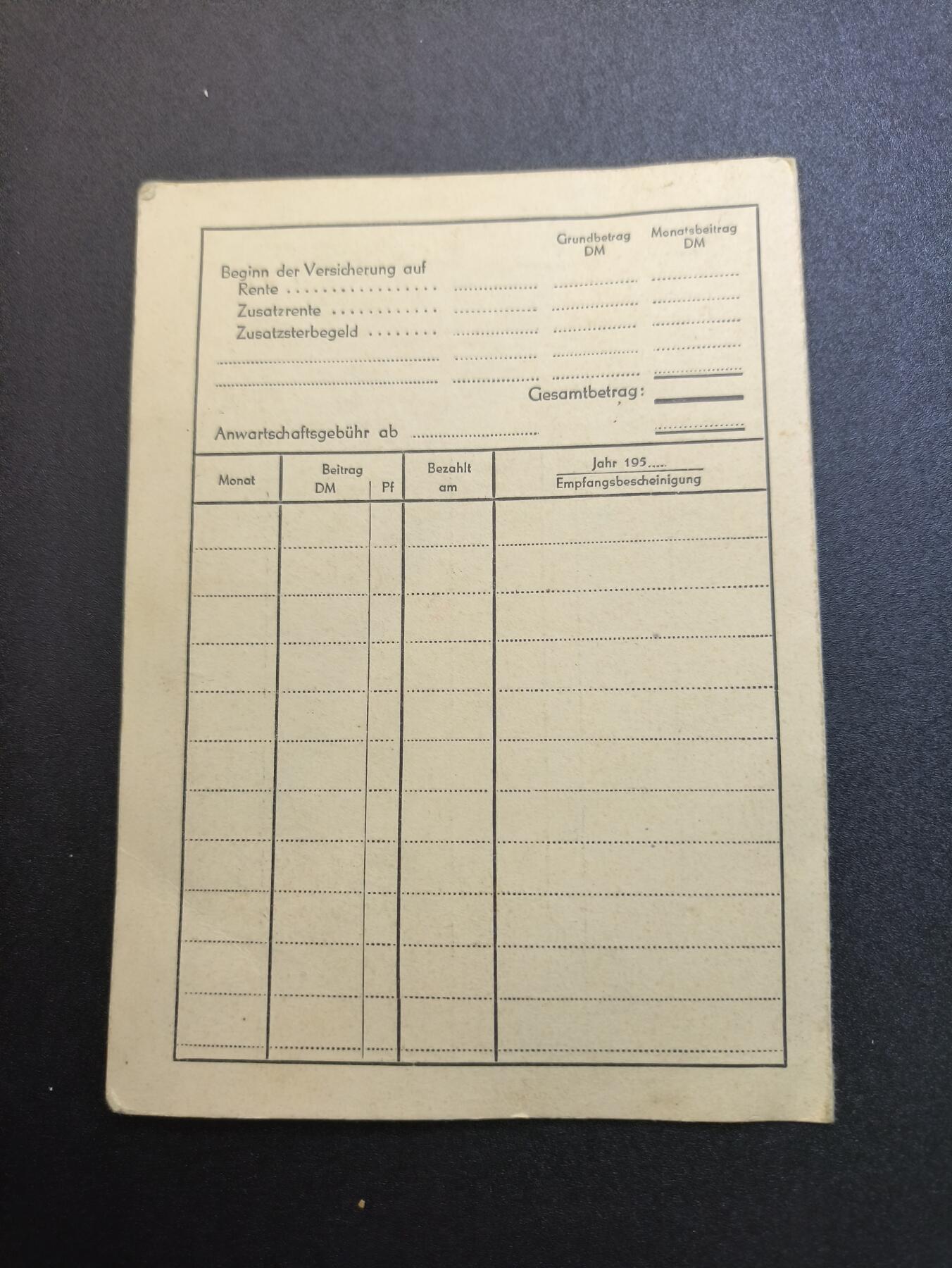 云宸嘉赏-勋臻精藏⭐️年后精品专拍场次🎖 民主德国萨克森州社会保险证（编号7）