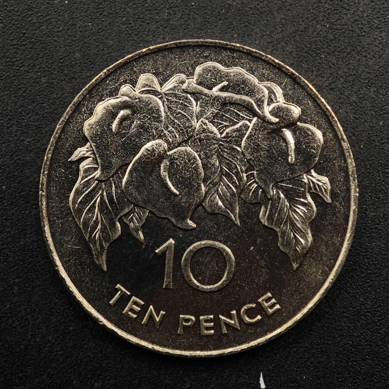 【淘币小摊】实时拍第八百七十六拍   散币场    每周一统一发货 圣赫勒拿1984年10便士花朵镍币