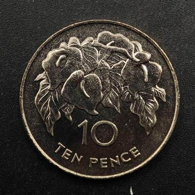 【淘币小摊】实时拍第八百七十六拍   散币场    每周一统一发货 - 圣赫勒拿1984年10便士花朵镍币