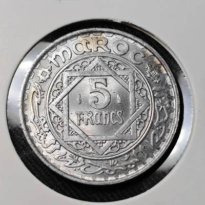 KK钱币收藏小铺   套币 批量/好品散币专场 2月预留时间 周末发货 -  法属摩洛哥5法郎 好品