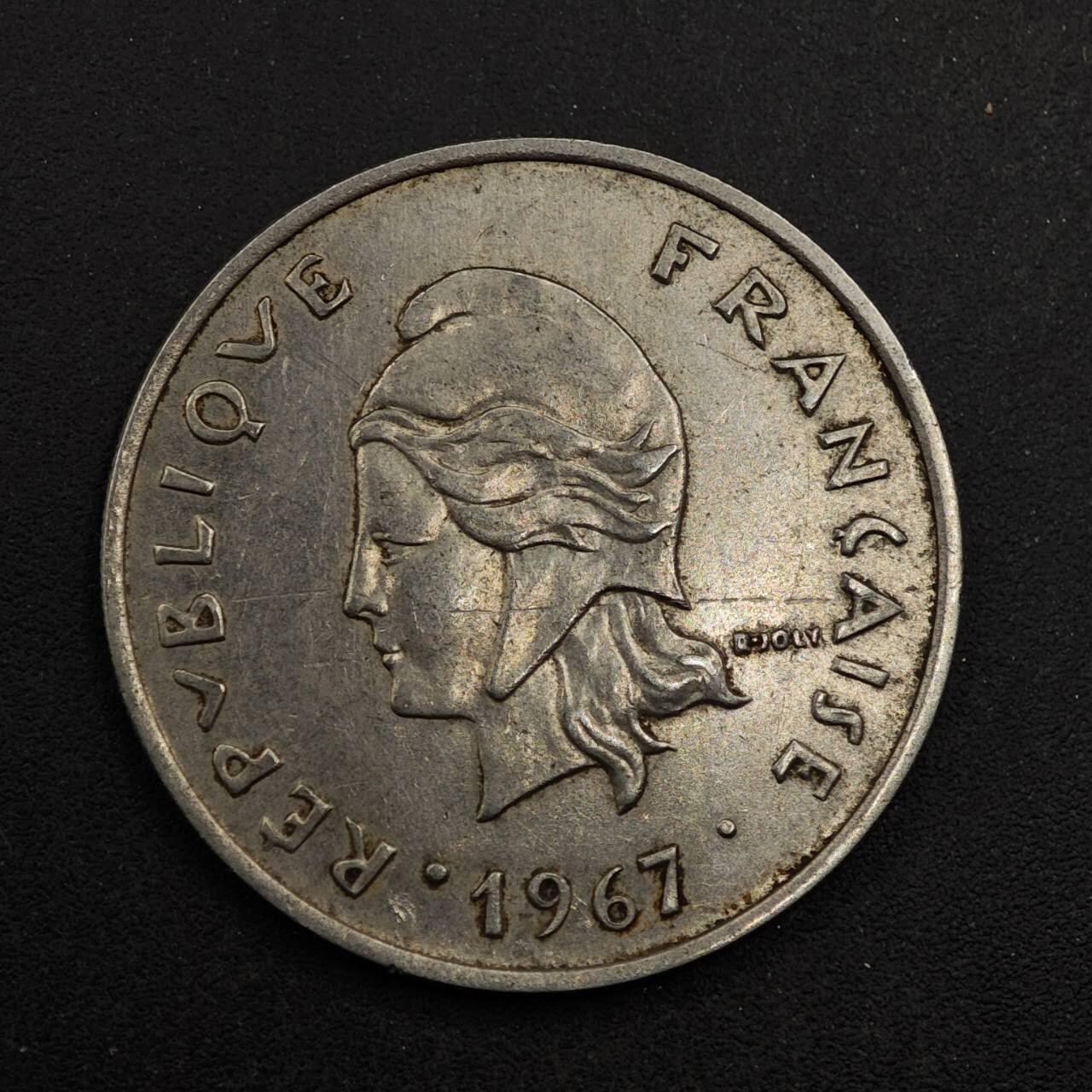 【淘币小摊】实时拍第八百七十六拍   散币场    每周一统一发货 赫布里底1967年20法郎镍币