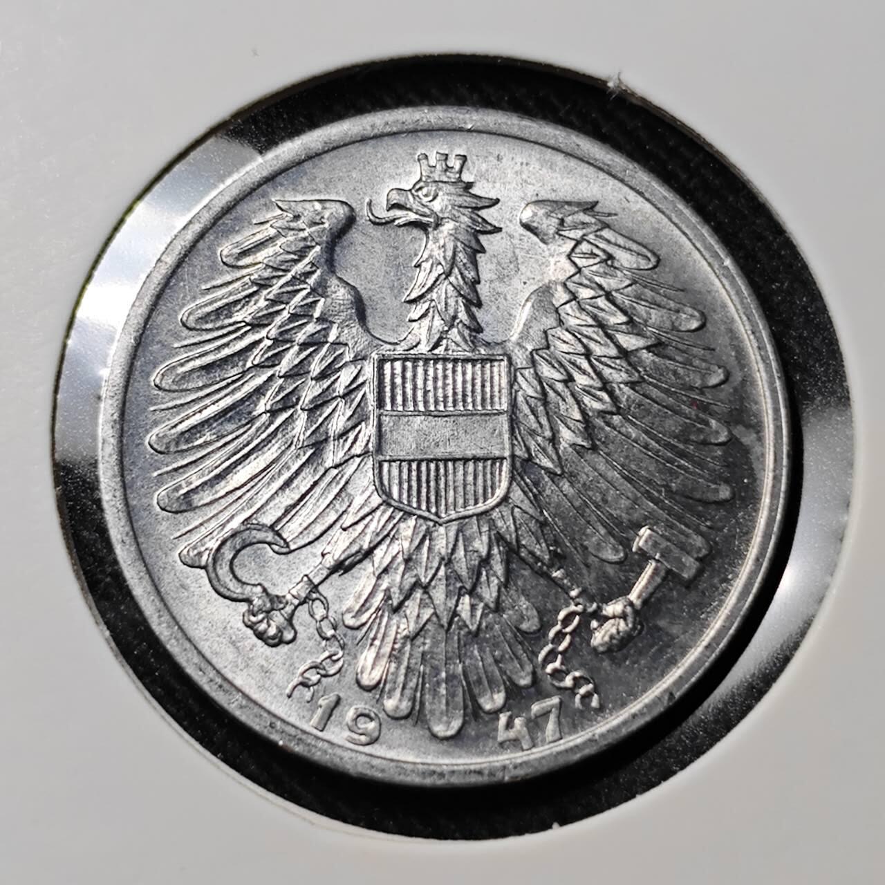 KK钱币收藏小铺   套币 批量/好品散币专场 2月预留时间 周末发货  1947奥地利1S 好品 肌肉男