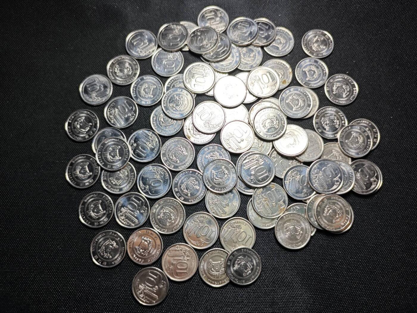 KK钱币收藏小铺   套币 批量/好品散币专场 2月预留时间 周末发货  新加坡20分一组85枚 面值17新加坡元