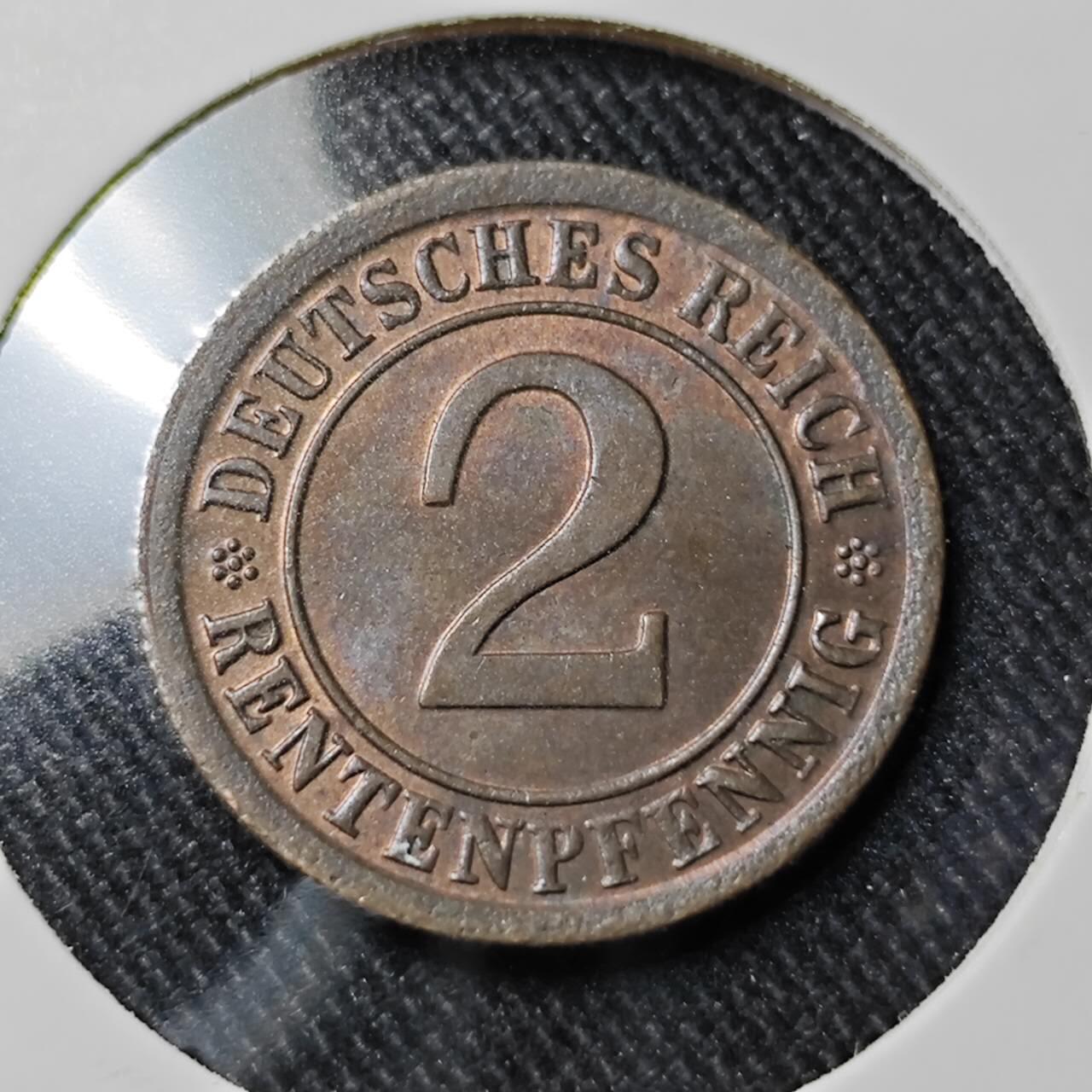 KK钱币收藏小铺   套币 批量/好品散币专场 2月预留时间 周末发货  1924德国2芬尼铜币