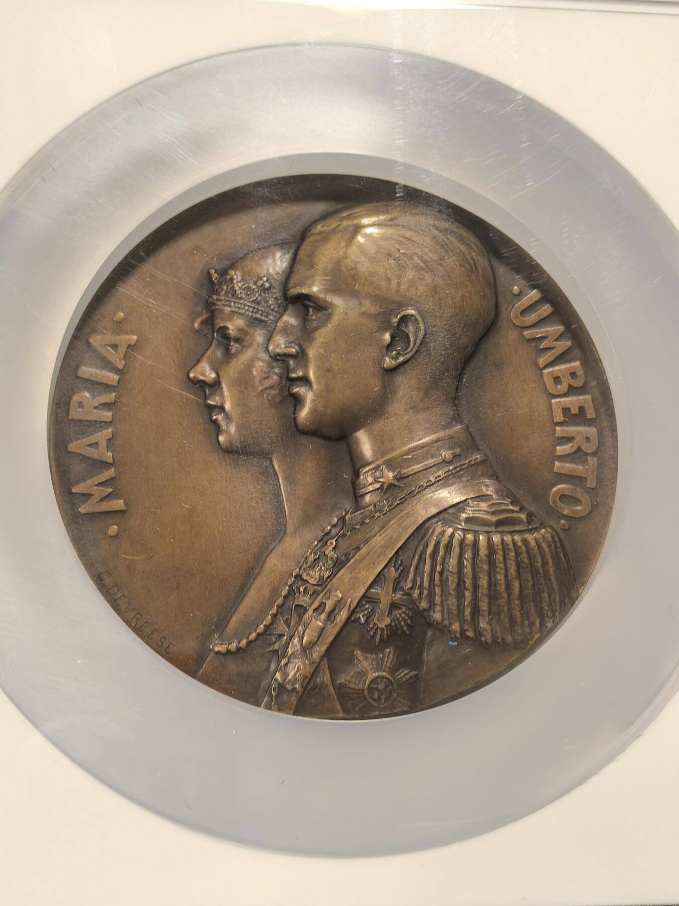 博洋堂世界钱币拍卖第163期（全场包邮） NGC MS64BN 意大利1930年皇家婚礼纪念大铜章，1930年10月26日，意大利国王维托里奥·埃马努埃莱三世（Vittorio Emanuele III）与南斯拉夫公主玛丽亚·何塞（Maria José）的婚礼