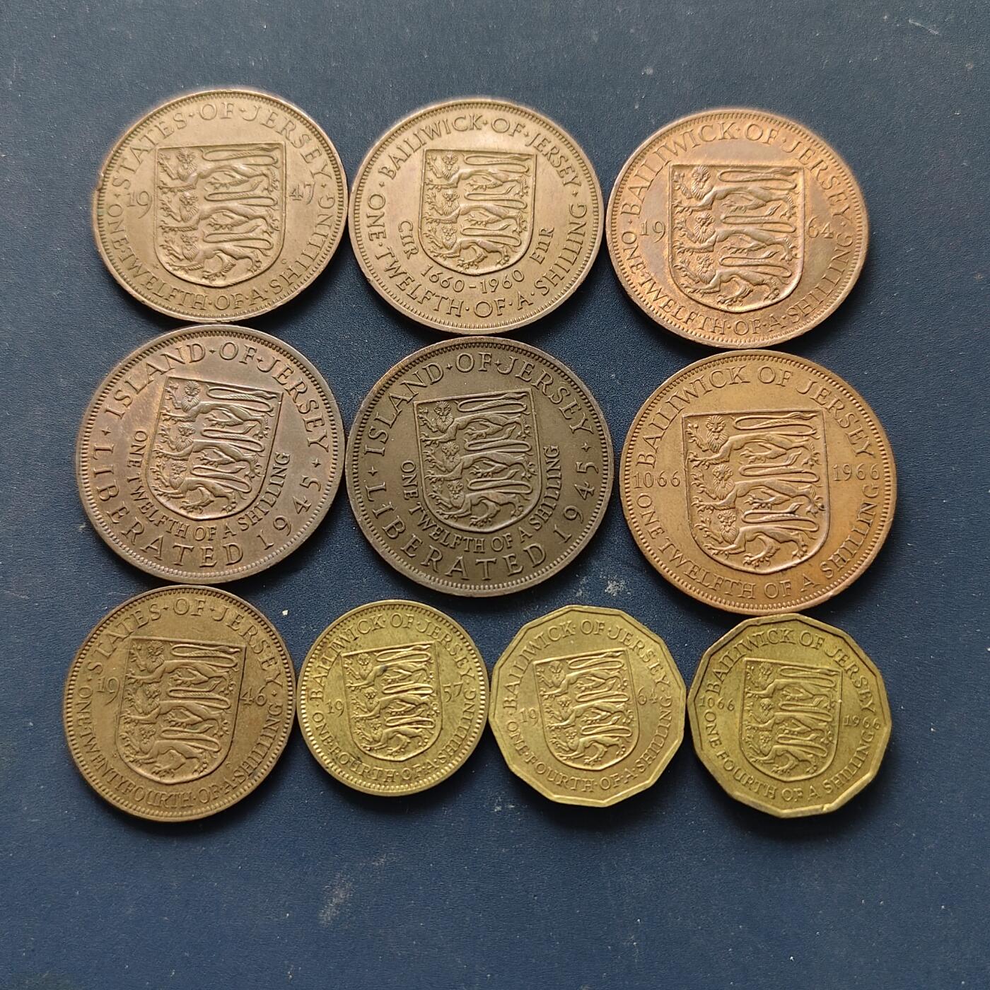 【全场包邮】纯粹捡漏拍508场 泽西各年份各版本10枚套币-含早期纪念币+骡币等