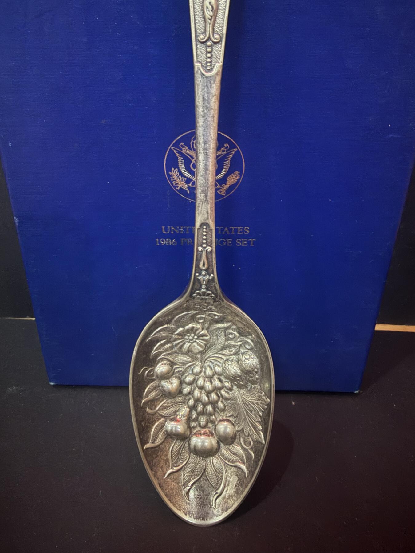 海外回流精品专场（五） 法国回流老银勺子（尺寸：22.5cm，76.1g，无银标，银含量无法确认，去确实是纯银或包银）