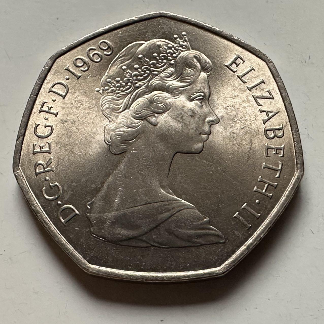 🌹外币初藏🌹🐯2026年第24场  每周二四六晚8️⃣点 接代拍 英国1969年50便士 b