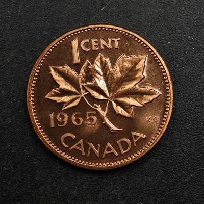 【淘币小摊】实时拍第八百七十六拍   散币场    每周一统一发货 - 加拿大1965年一分铜币