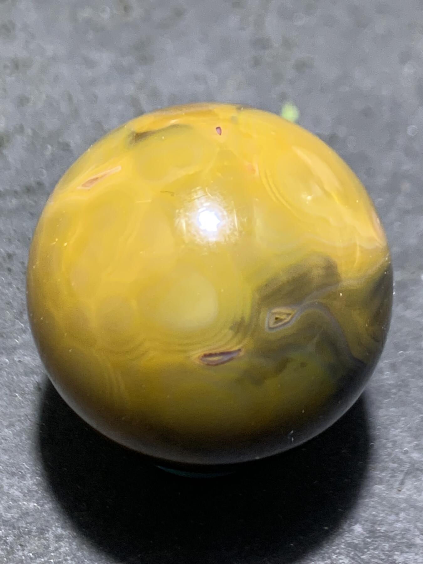 仅此一个，精美高玉化拉丝料8字天眼纹战国红圆珠一颗！