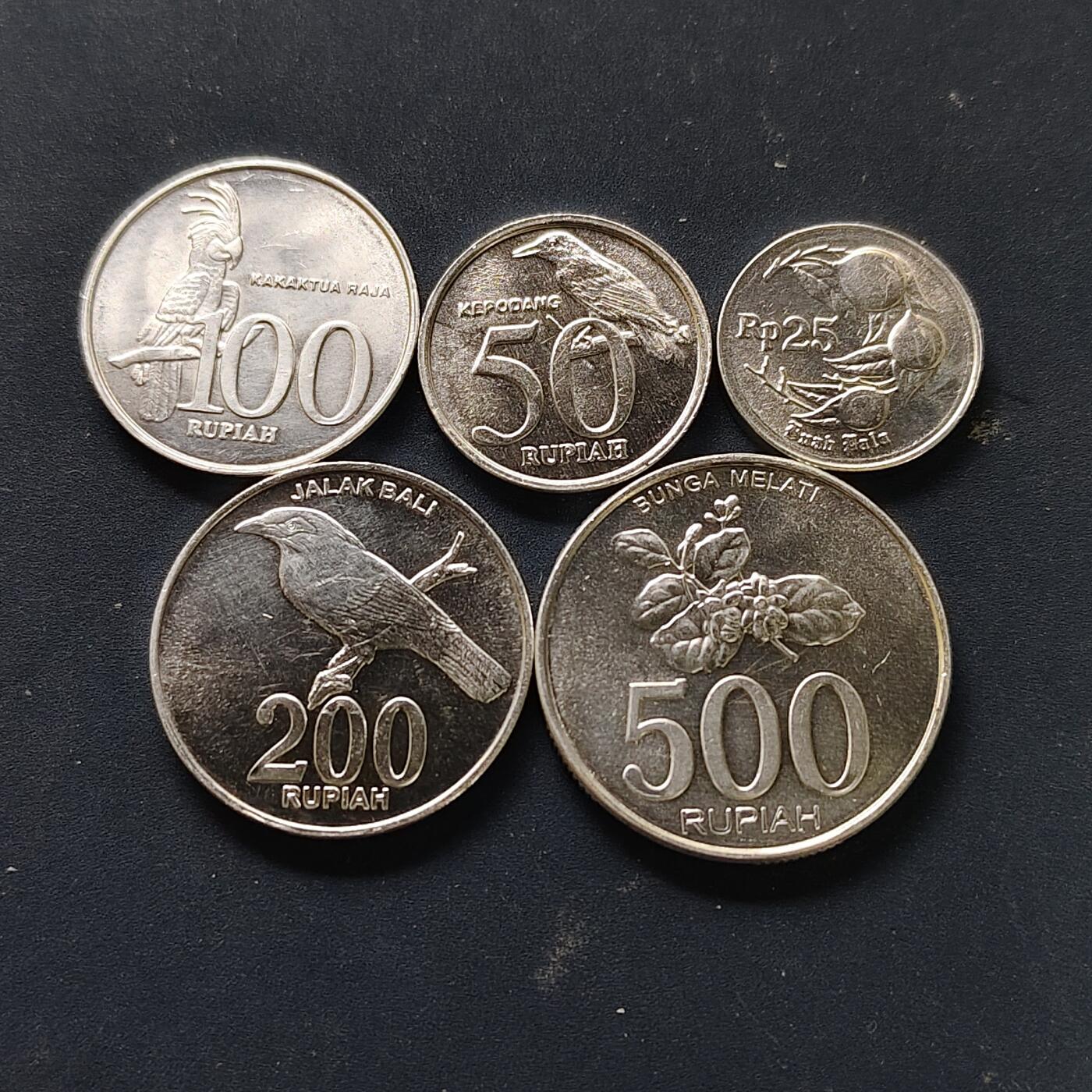 【全场包邮】纯粹捡漏拍508场 印度尼西亚1996-2003年原光5枚套币