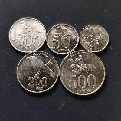 【全场包邮】纯粹捡漏拍508场 - 印度尼西亚1996-2003年原光5枚套币