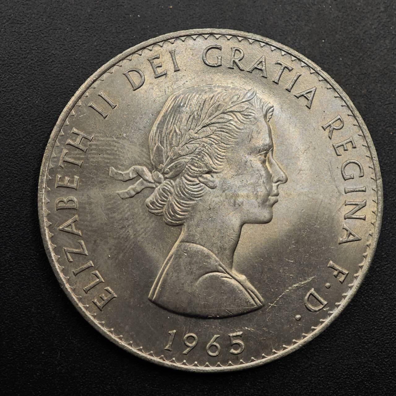 【淘币小摊】实时拍第八百七十六拍   散币场    每周一统一发货 英国1965年丘吉尔克朗纪念币