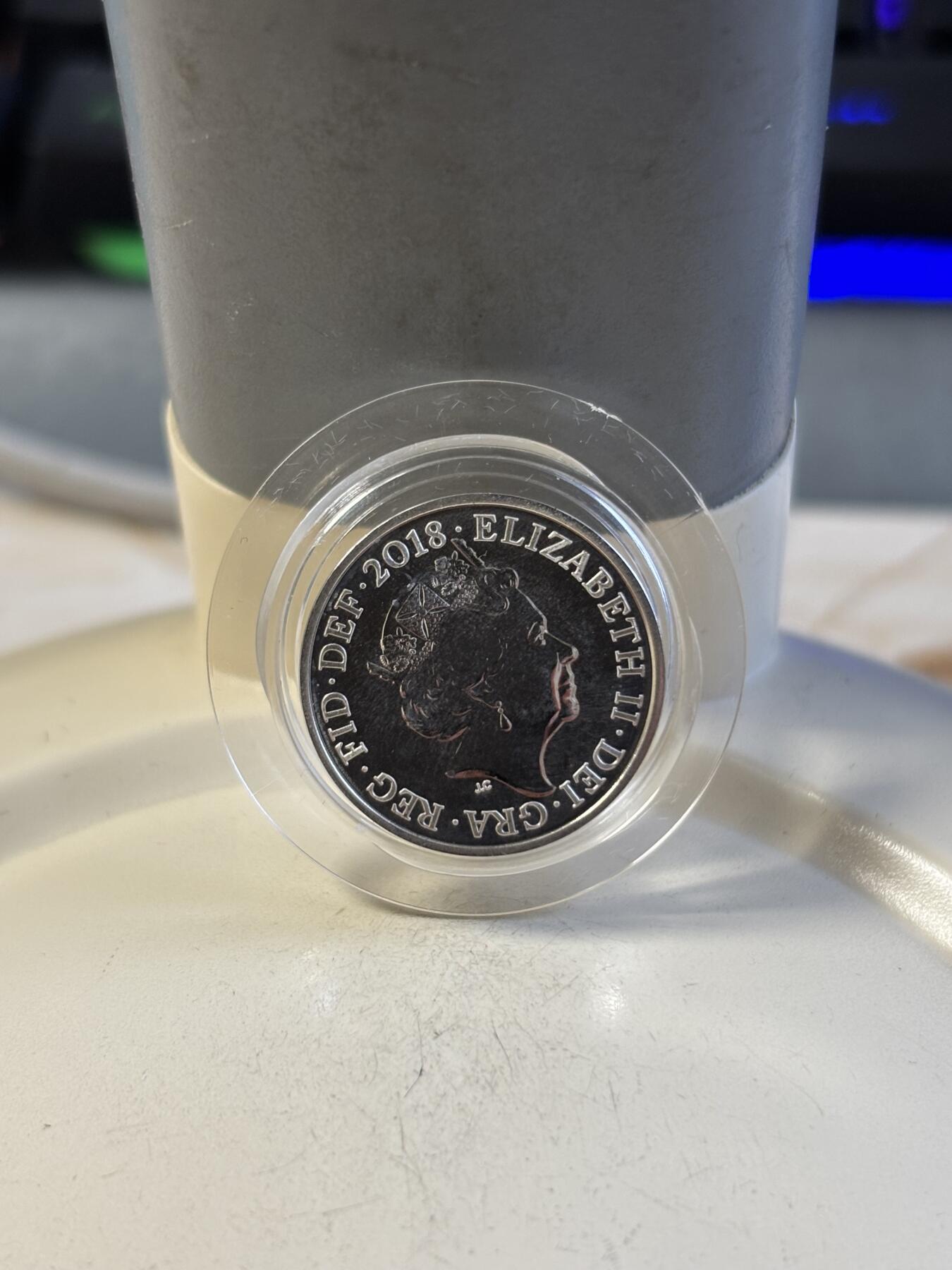 第192期拍卖 英国2018年送给新生婴儿的礼物1便士纪念银币，925银，3.56克，发行15000枚